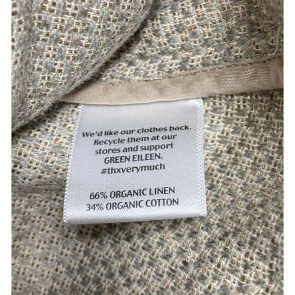 Eileen Fisher Blazer‎ Womens Sz XS Organic Linen Cotton Jacket Beige Snap Button - Picture 5 of 6